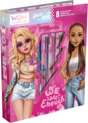 Kreativset Notizblock + 8 Stifte Wow Generation
