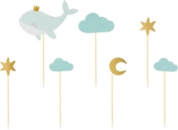 Muffinversiering – walvis, set van 7 stuks