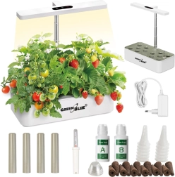 Intelligenter hydroponischer Blumentopf GREENBLUE GB133 für den heimischen Anbau von Kräutern und Gemüse