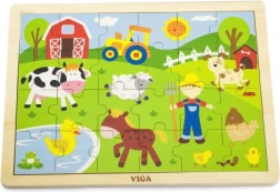 Viga wooden farm puzzle for children
