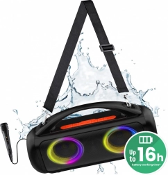 Tragbarer Bluetooth-Lautsprecher Media‑Tech Power Audio Pro MT3184 mit Karaoke und RGB‑LED