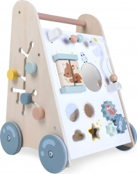 Houten educatieve loopwagen ECOTOYS met beweegbare elementen