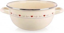 Cream enamel bowl with handles TONCA 5 l, 33 cm