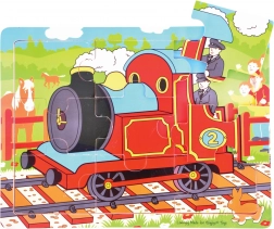 Wooden Train Puzzle, 9 Pieces – BIGJIGS TOYS