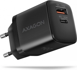 20 W wall charger with USB‑C PD and USB‑A QC black
