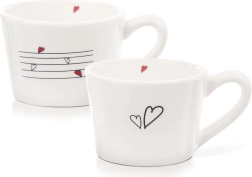 Ceramic Mugs Hearts 210 ml, Set of 2