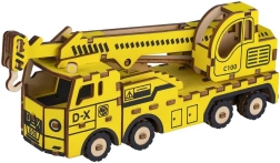 Woodcraft houten 3D-puzzel Kraanwagen