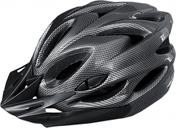 Fahrradhelm Race mit LED-Lampe und verstellbarer Regulierung, Carbon glänzend