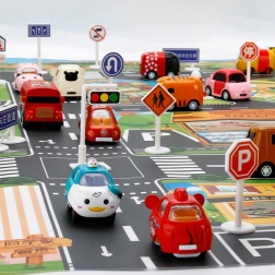 Tapis de jeu pour enfants résistant à l'eau avec ville et panneaux de signalisation