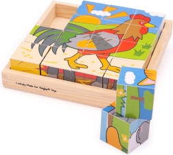 BIGJIGS TOYS Farm Picture Cubes
