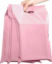 Rosa Kurierbeutel mit Tragegriff 500 × 600 + 70 mm, 50 Stk.