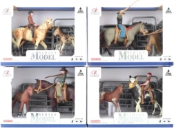 Ensemble de chevaux avec cavalier et clôture