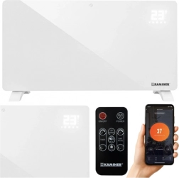Radiateur électrique en verre KAMINER Zelva 2500 W avec Wi‑Fi et télécommande