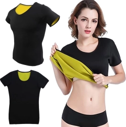 Damen Fitness Neopren-T-Shirt mit kurzen Ärmeln – XXL