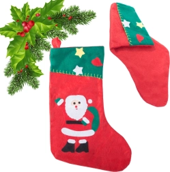 Weihnachtsstrumpf für Geschenke mit Motiv von Santa, Schneemann oder Tannenbaum