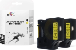 TB Print Band für DYMO, schwarzer Druck auf gelb, 12 mm, 2 Stk.