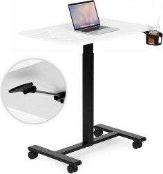 Mobiele in hoogte verstelbare tafel 70 × 48 cm met bekerhouder modernhome