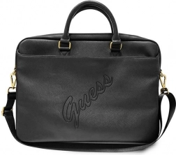 Sac ordinateur portable élégant 16" GUESS Saffiano Script, noir