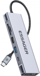 Station d’accueil Essager grise avec HDMI et 2x USB-A
