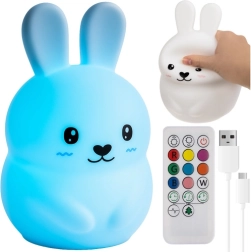Izoxis kindernachtlampje led rgb konijn met afstandsbediening