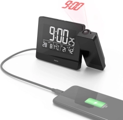 Projektionswecker Plus Charge mit USB-Ladefunktion und DCF