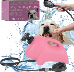 Portable washer for dogs and cats 8 L with shower and massage brush head