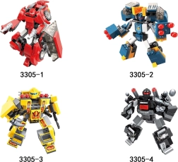 Qman ensemble de construction Blast Ranger set de 4 robots