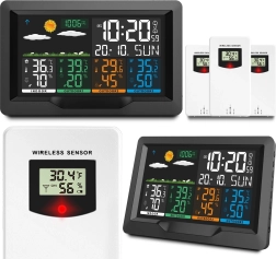 Wireless weather station with color display and 3 sensors BD-904 black
