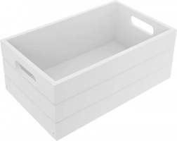 Wooden storage crate 26 × 16 × 11 cm, white