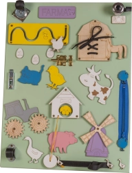 Wooden Double-Sided Activity Board Farm Green 28 x 37.5 x 50 cm