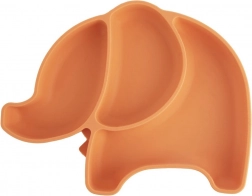 Silicone children's divided elephant plate, orange 23.5 × 19 × 3.5 cm