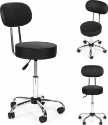 Drehhocker mit Rückenlehne, höhenverstellbar, schwarz MODERNHOME