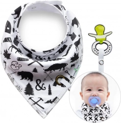 Lätzchen mit Schnullerclip Waldtiere