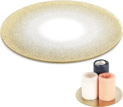 Gläserne spiegelnde Brokat-Dekorunterlage für Kerzen 20 cm