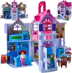 Klappbares Puppenhaus mit 6 Zimmern und Möbeln