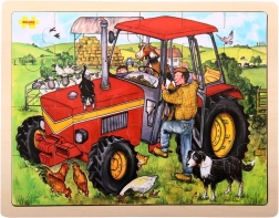 Wooden Tractor Puzzle 24 Pieces BIGJIGS TOYS