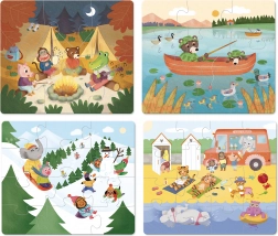 Vilac wooden puzzle Adventure 4-in-1