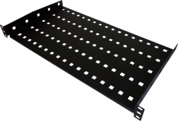 zwarte vaste plank 19 inch 1U diepte 280mm