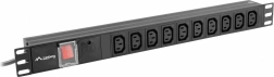 Rack PDU strip 19" 1U, 10x IEC C13, C14 input, 2 m, 10A, black