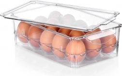 Plastic egg organizer with lid for 15 pieces