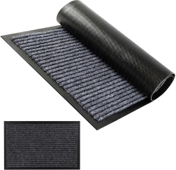 Outdoor door mat 90 × 150 cm, black