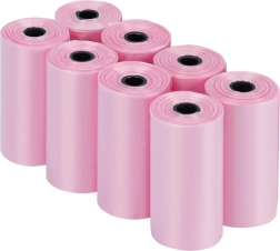 Pink dog waste bags, 8 rolls (120 pcs)