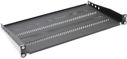 Regalboden für 19"-Rackschrank 1U, 483 × 250 mm, schwarz, perforiert