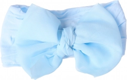 Kinderhoofdband met strik - blauw, breed