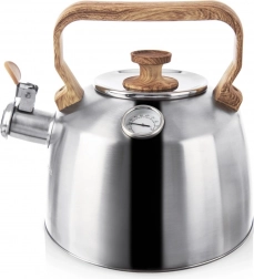 Edelstahl-Wasserkocher mit Pfeife und Thermometer 3,2 l