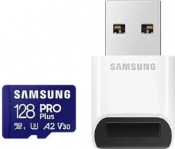 SAMSUNG Pro Plus microSD Memory Card 128 GB + USB Reader