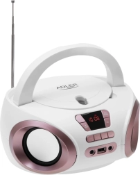 Boombox portable avec CD et MP3 Adler AD 1181 blanc cuivre