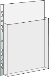 Transparante hoes voor catalogi met eurohanger, 2/3-pocket, pvc, 165 micron