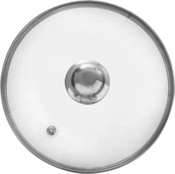 Glazen deksel 22 cm met roestvrijstalen rand