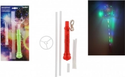 Inflatable glowing balloon with LED strip and wand